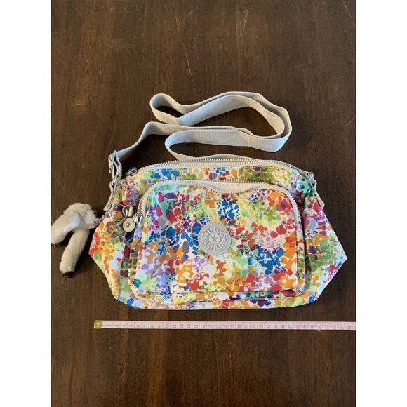 Kipling Crossbody Bag Colour Blast With Adjustable Strap Zipper Pockets Charm - Picture 1 of 11